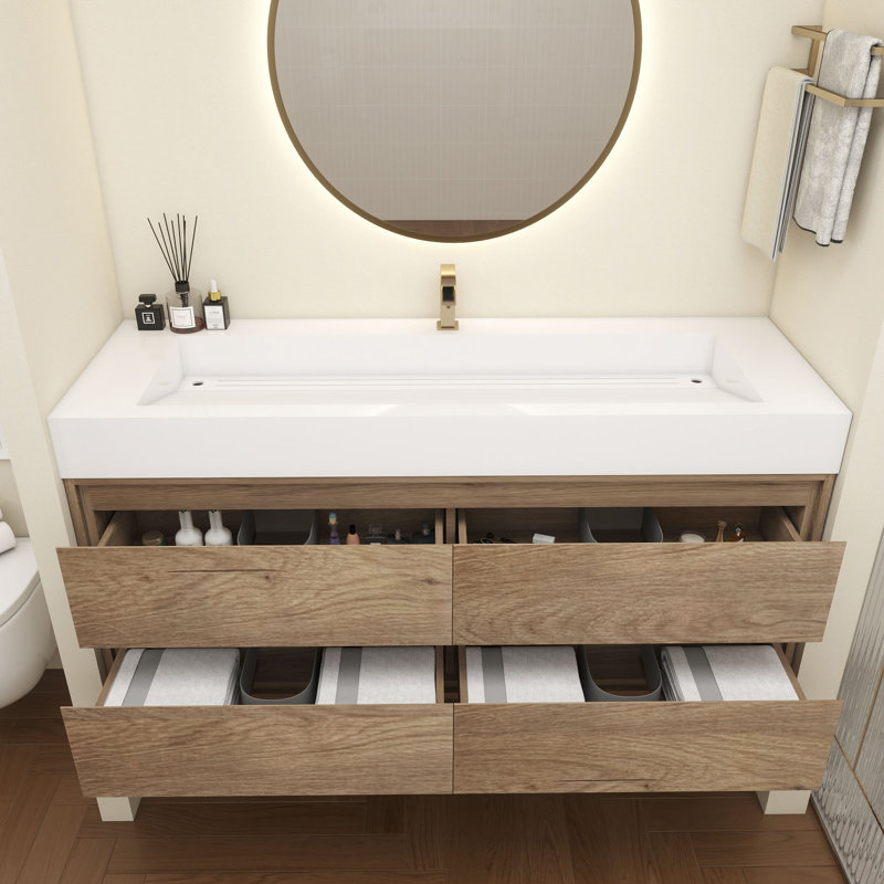 Victoria 60''Bathroom Vanity Base, Teak Oak