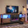Brahma TV Stand, LED Media Console with Storage, with Electric Fireplace Included