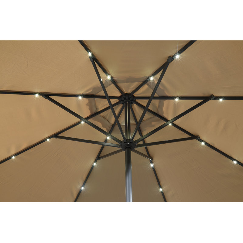 Parasol de marché lumineux Audryanna de 3 m, Moka