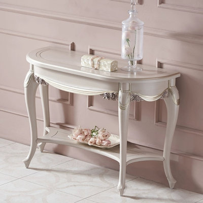 American-style solid wood carved entrance table