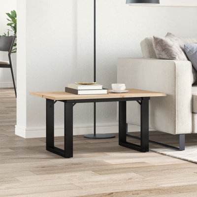 Coffee Table O-Frame Solid Wood Pine And Steel