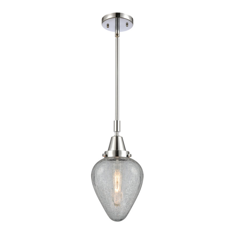 Luminaire suspendu en forme de goutte à 1 lumière Caernarfon, Chrome poli, DEL