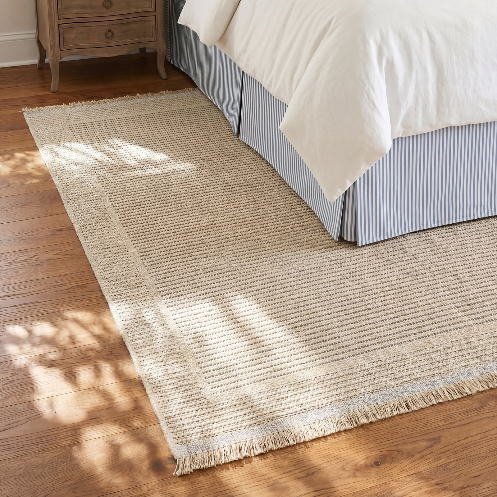 Abbie Striped Outdoor Rug, Rectangle 6'7" x 9'
