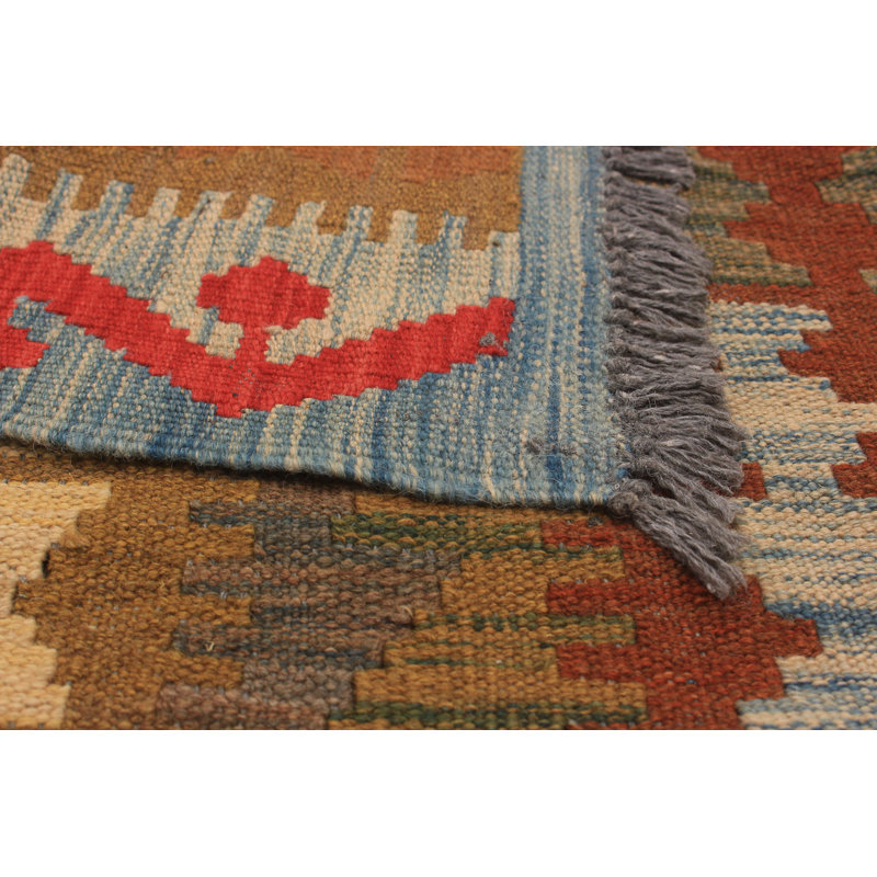 Tapis rouge / noir en laine fabriqué à la main Alita