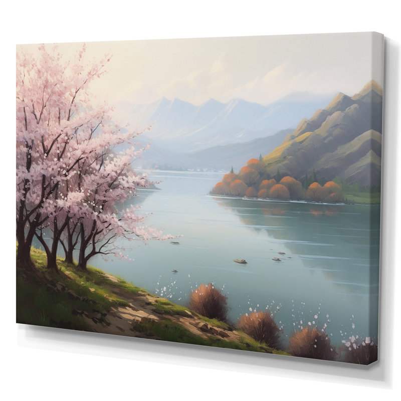 «Kerolos Cherry Blossom Trees» par The Water V sur toile, H 30 po x l 40 po x P 1,5 po, Toile tendue