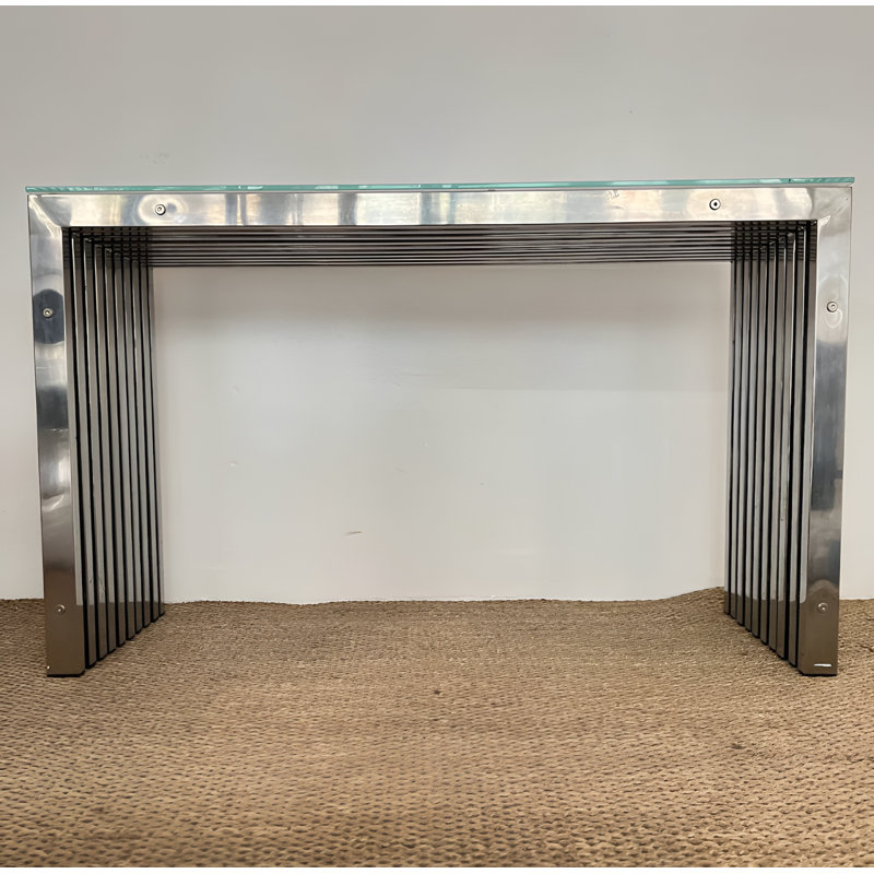 Console ardoise avec verre, H 34 po x l 48 po x P 15,75 po