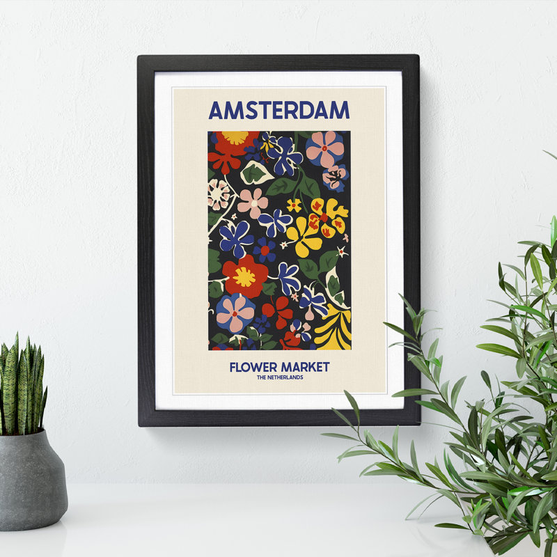 Amsterdam Flower Market Exhibition 9 - Single Picture Frame Print on Wood, 34cm H x 25cm W x 2cm D