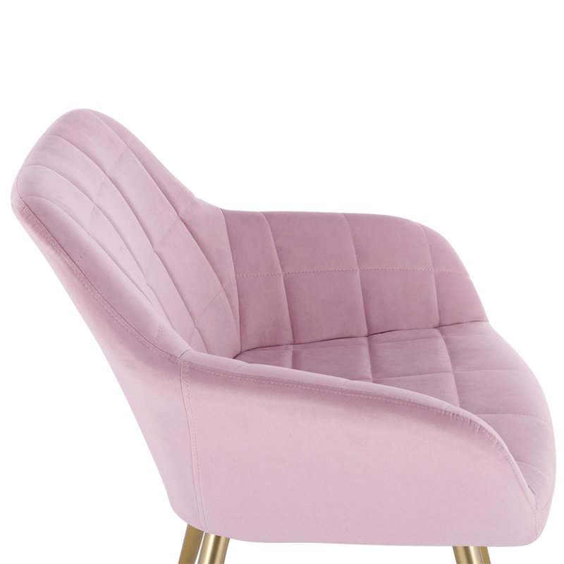 Palumbo Upholstered Dining Chair, Light Pink, Gold