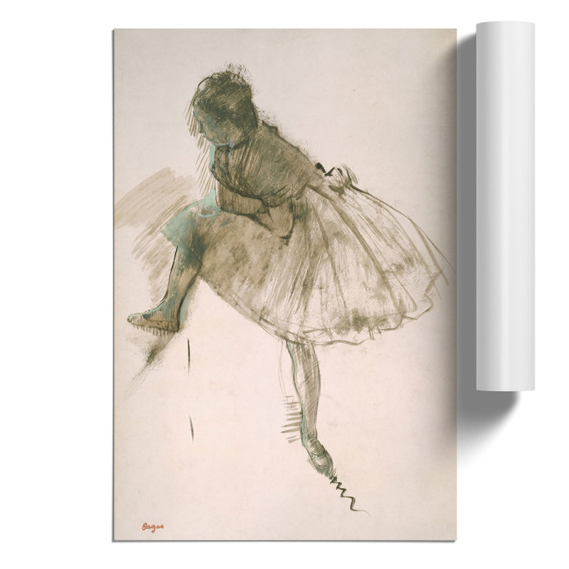 Study of a Ballet Ballerina Dancer by Edgar Degas - Frameless Print, 59cm H x 42cm W x 0.1cm D