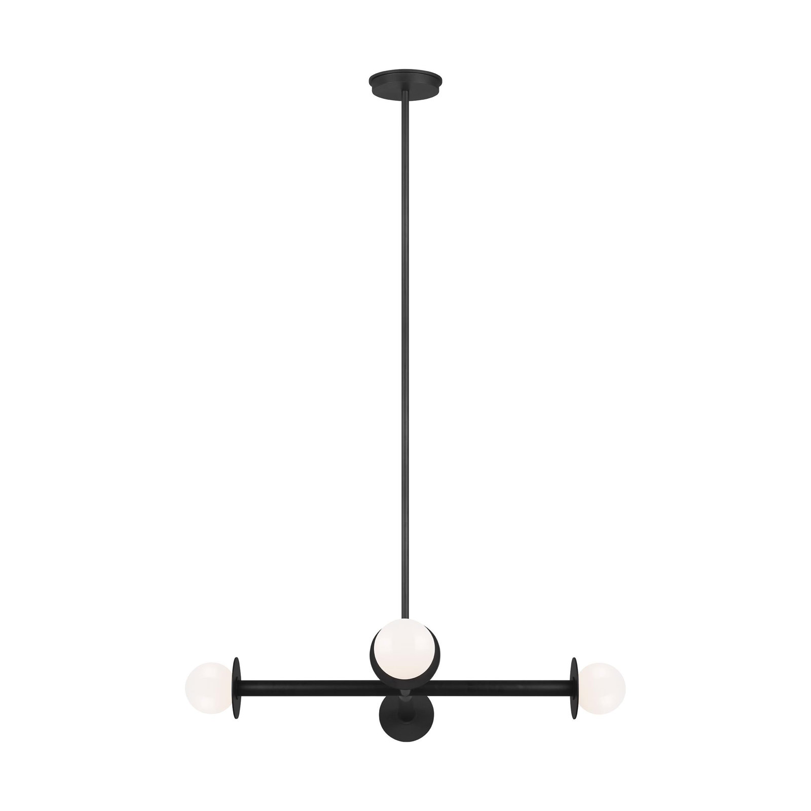 Allegra 30" W 4-Light Metal Linear Chandelier, Midnight Black