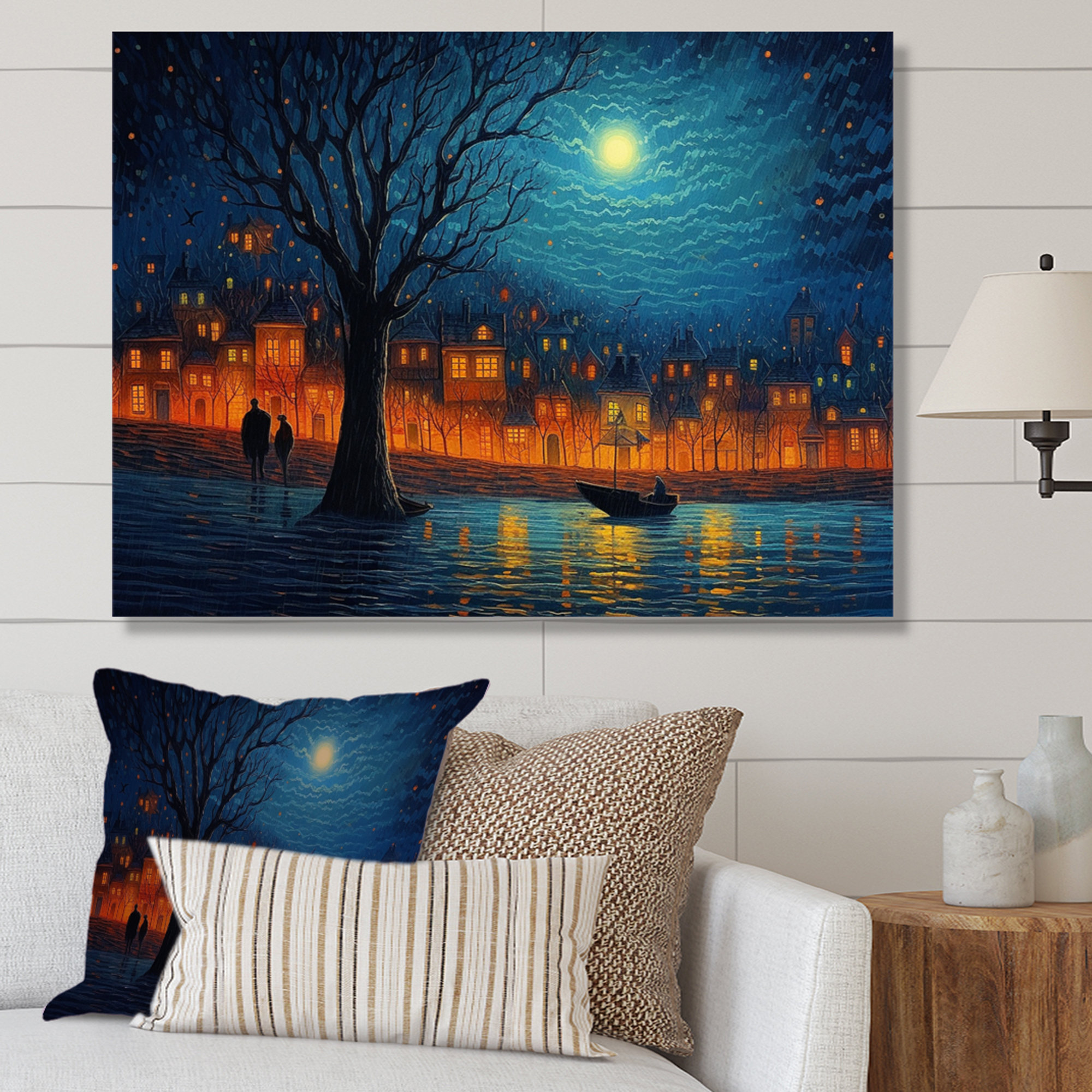 Red Barrel Studio® Khloeann Blue And Orange Electrifying Skylines I ... - Deco Era City Skyline Decorations
