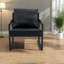 Canapés ergonomiques en cuir de polyuréthane noir, style industriel pour la maison