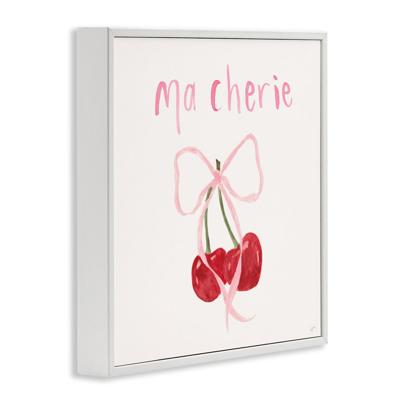 «Ma Cherie Ribboned Cherries», estampe numérique, conception de Lucille Price, H 17 po x l 17 po
