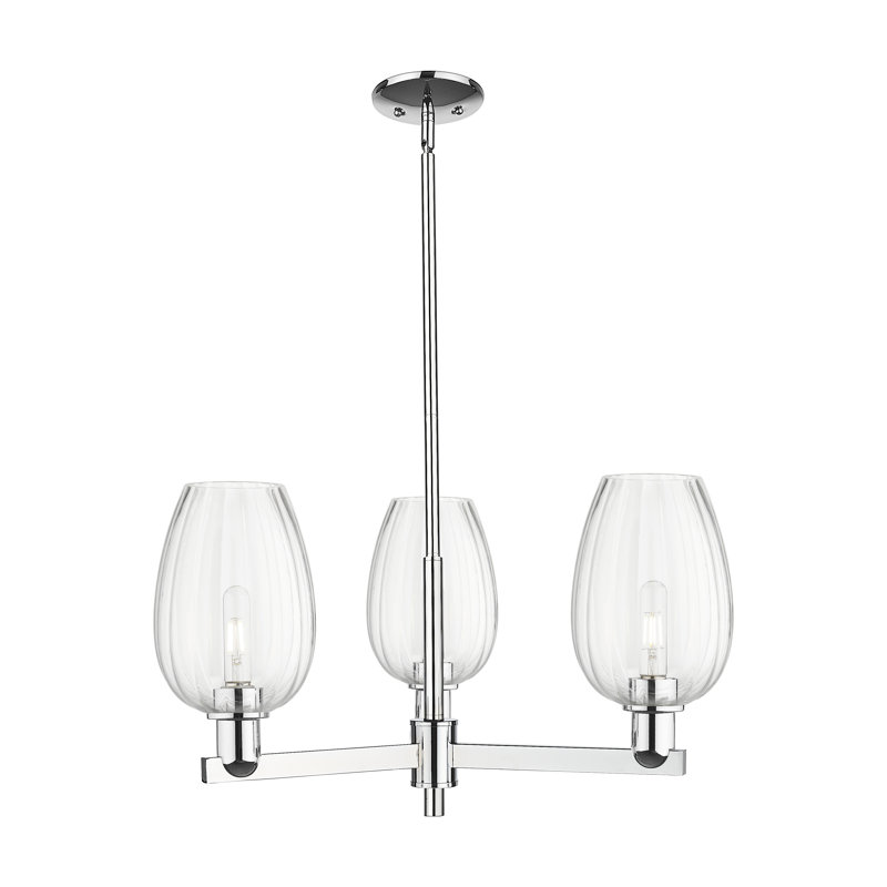 Hailsham - Lustre suspendu 3 lumières, Chrome poli, Clair, Trois lumières