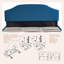 Lit escamotable hydraulique avec tête de lit réglable, taille double, bleu-683205019-683205016