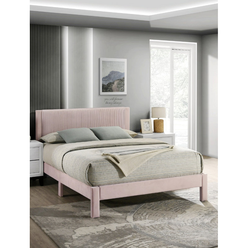 Lit plateforme contemporain avec tête de lit tapissier