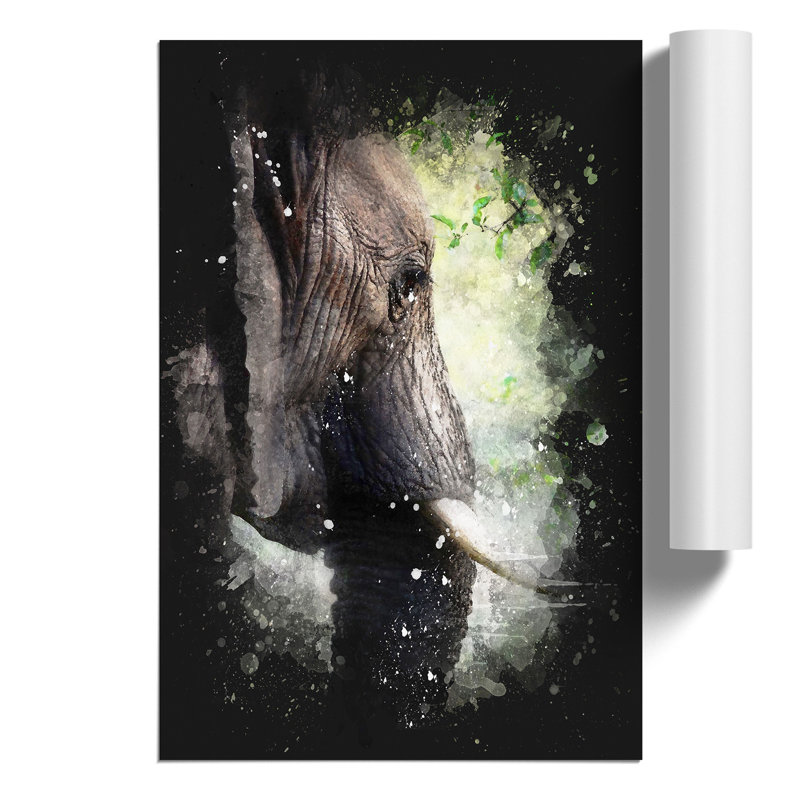 Elephant Vol.2 Paint Splash - No Frame Print, 84cm H x 59cm W x 0.1cm D
