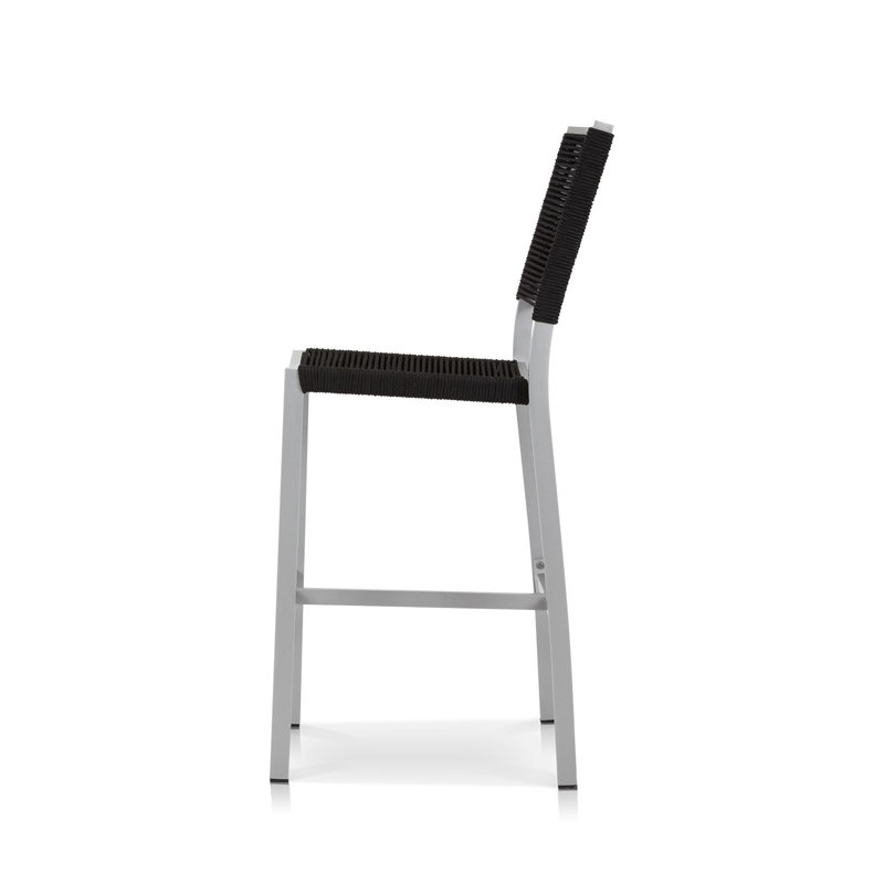 Fiji Outdoor Bar Stool, Kessler Silver, Black