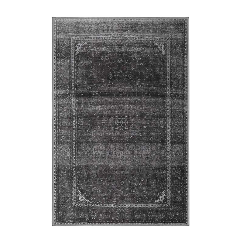 Tapis gris/beige traditionnel Lizard, Rectangle 3 pi x 5 pi