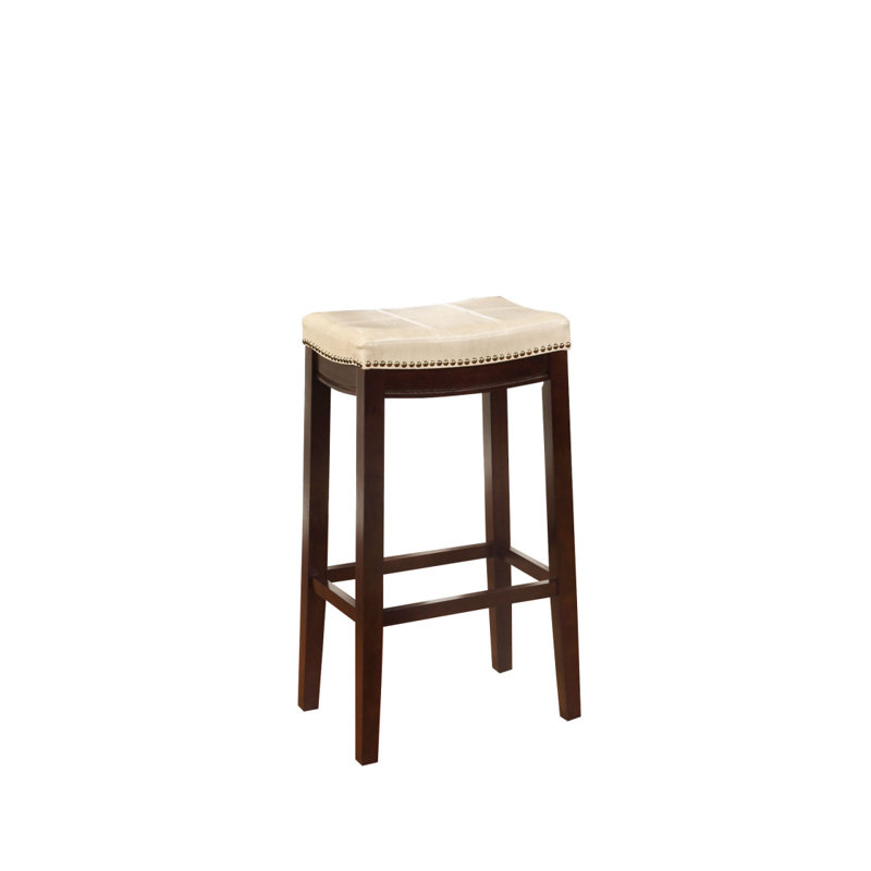 Tabouret de bar en bois avec revêtement en similicuir