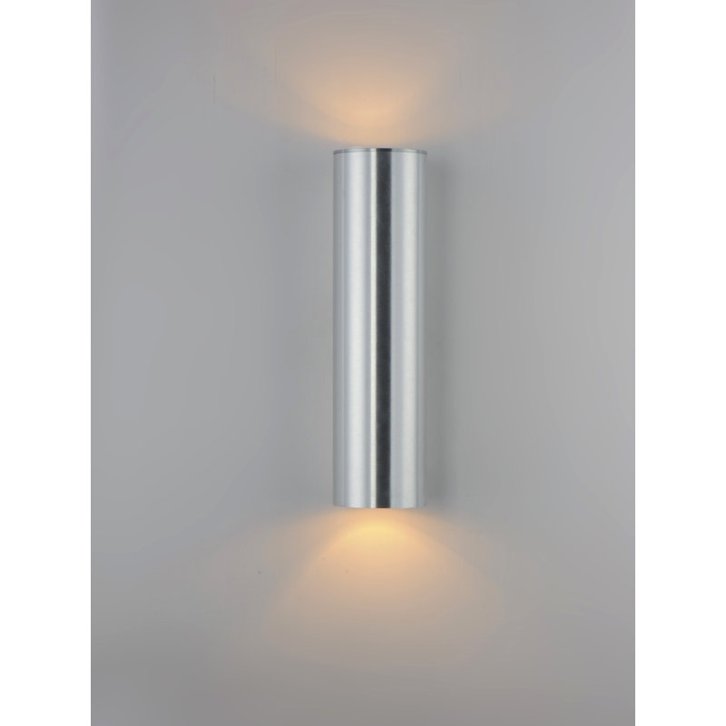 Barbara Aluminum Wall Light, Brushed Aluminum, 22" H x 5" W x 6.25" D