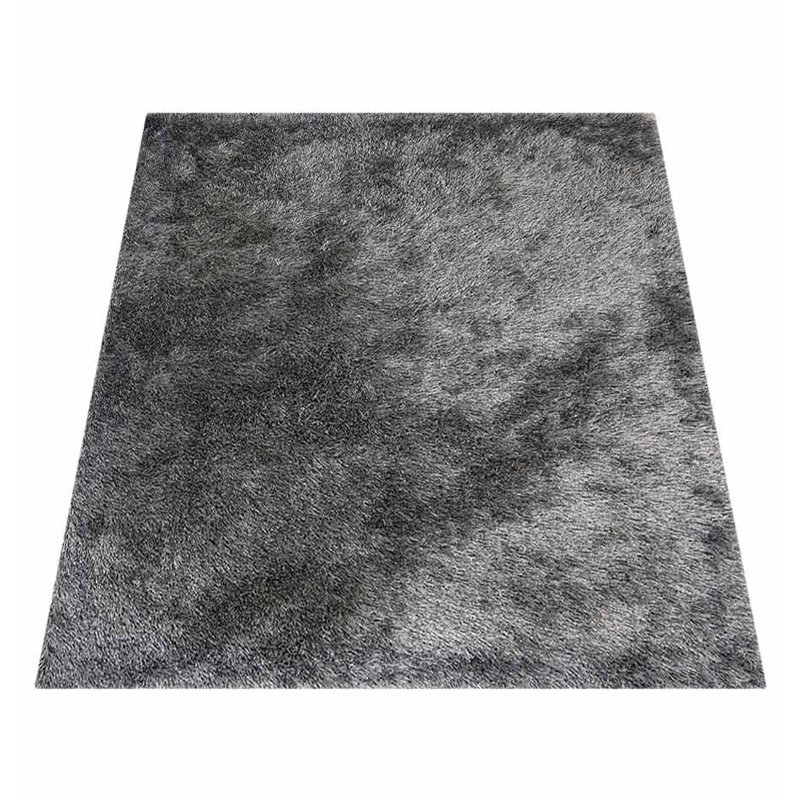 Tapis en polyester à poils longs touffetés à la main écologiques - Rectangle, bleu blanc, conception unie, tapis antidérapants faits à la main épais pour le salon, la chambre à coucher
