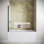 Panneau de baignoire fixe pivotant sans cadre 32 "x 55" avec quincaillerie en verre trempé noir mat 1/4 "traité CrystalTech Soana