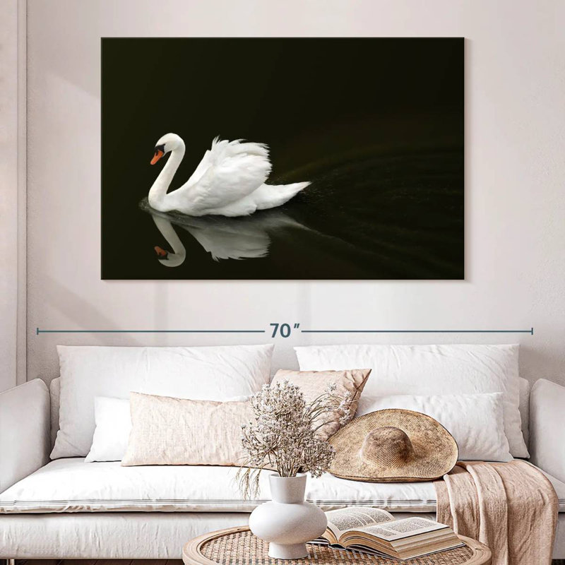 Brampt White Swan Elegance, 34" H x 51" W