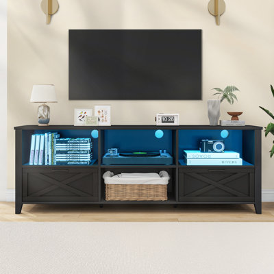 71"" Farmhouse TV Stand, Classical Wooden Cabinet Media Console for TVs -  Ivy Bronx, BDD06957017A436DAC0526B6A662CEC8