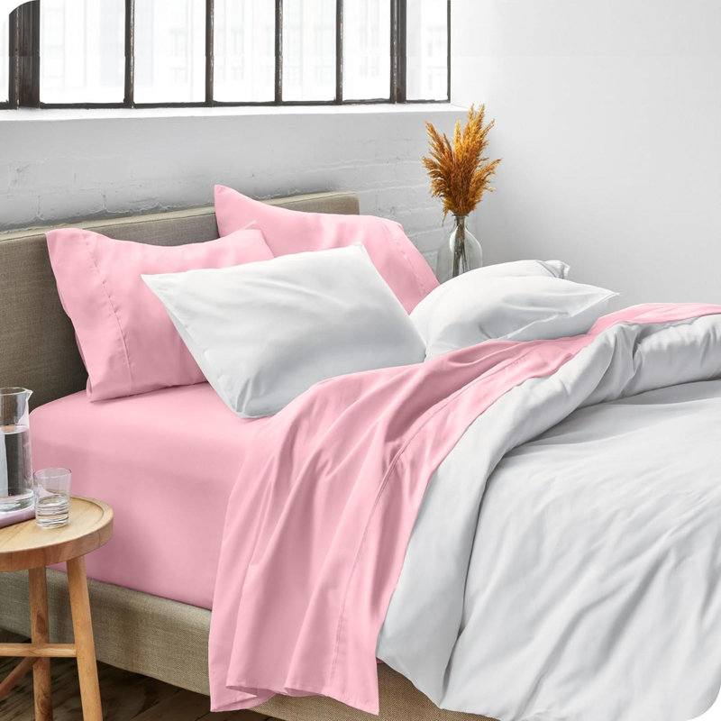 Ensemble de draps pour grand lit - Microfibre douce de luxe 1800 - Double brossé - Poches profondes - Facile à installer - Ensemble de 4 pièces - Draps et taies d'oreiller