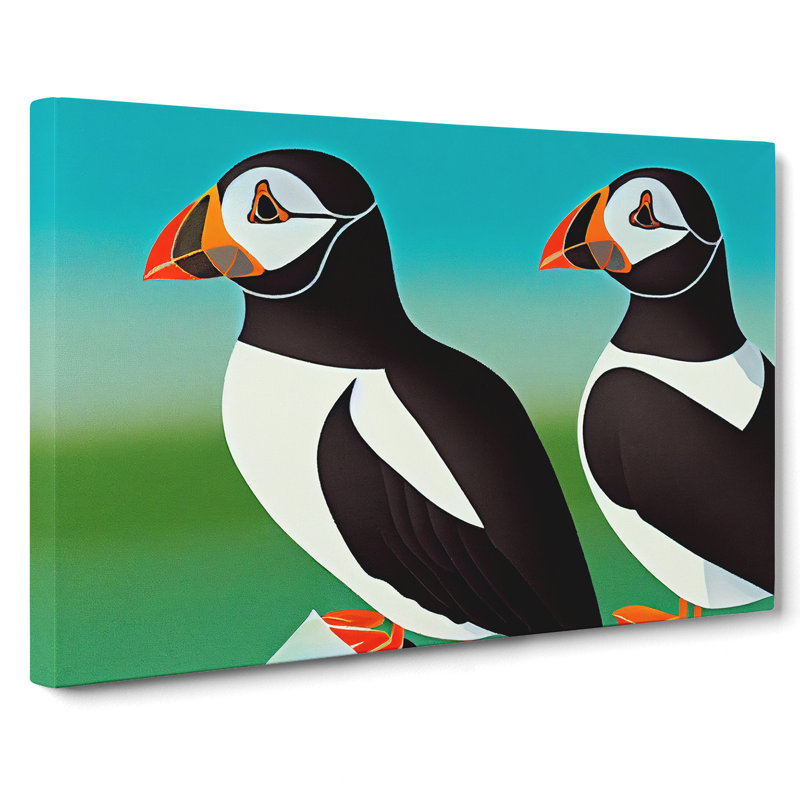 Puffin Birds Vol.2 - Wrapped Canvas, 50cm H x 76cm W x 3cm D