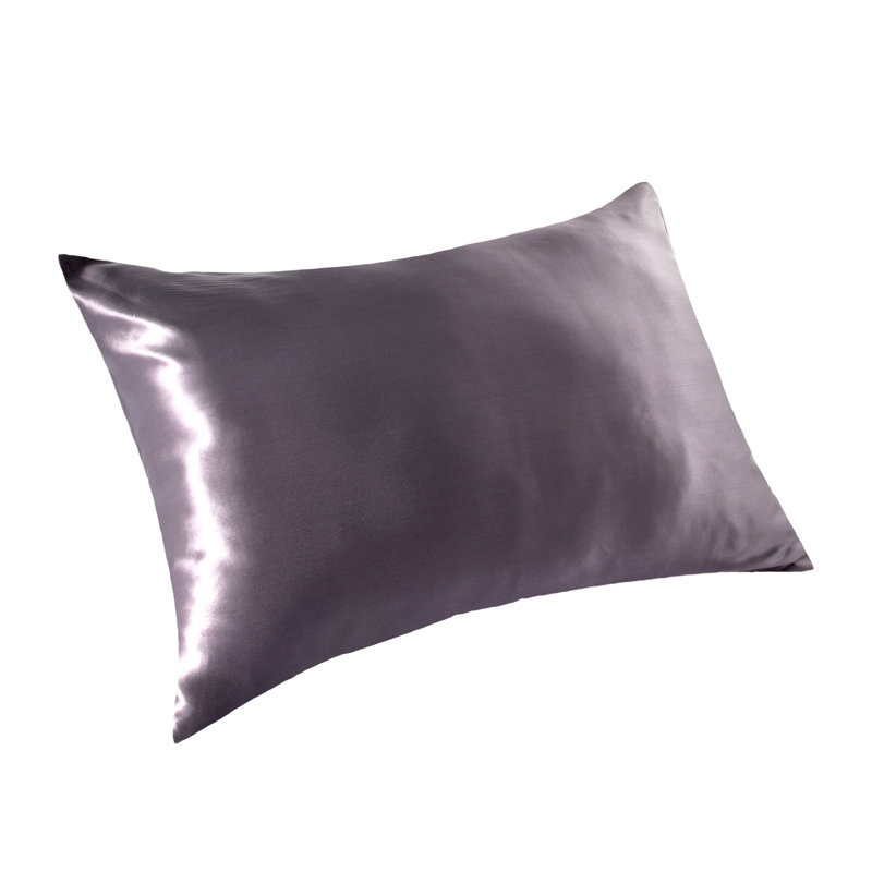 Ensemble de 2 taies d'oreiller en soie pour chambre d'amis, Taie d'oreiller taille très grand, Argent