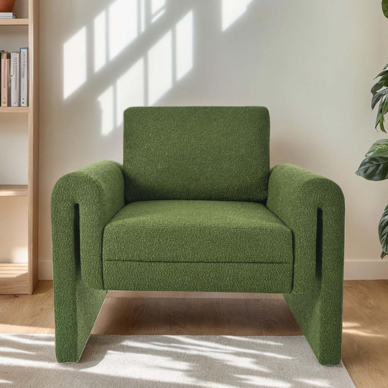Chaise d'appoint rembourrée Modern, Vert