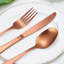 Modern Matte Stainless Steel Flatware Set For 6 With Rose Gold Finish, Square Handle Design, Durable Cutlery For Home And Restaurant Use