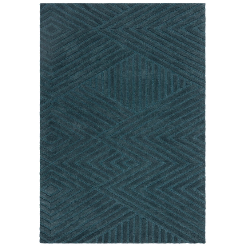 Berthamae Geometric Wool Hand Woven Area Rug, Rectangle 200 x 290cm