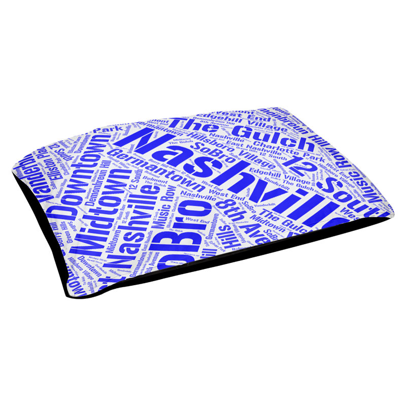 Coussin de chien « districts », Grand (l 40 po x P 30 po x H 14 po), Bleu, Nashville