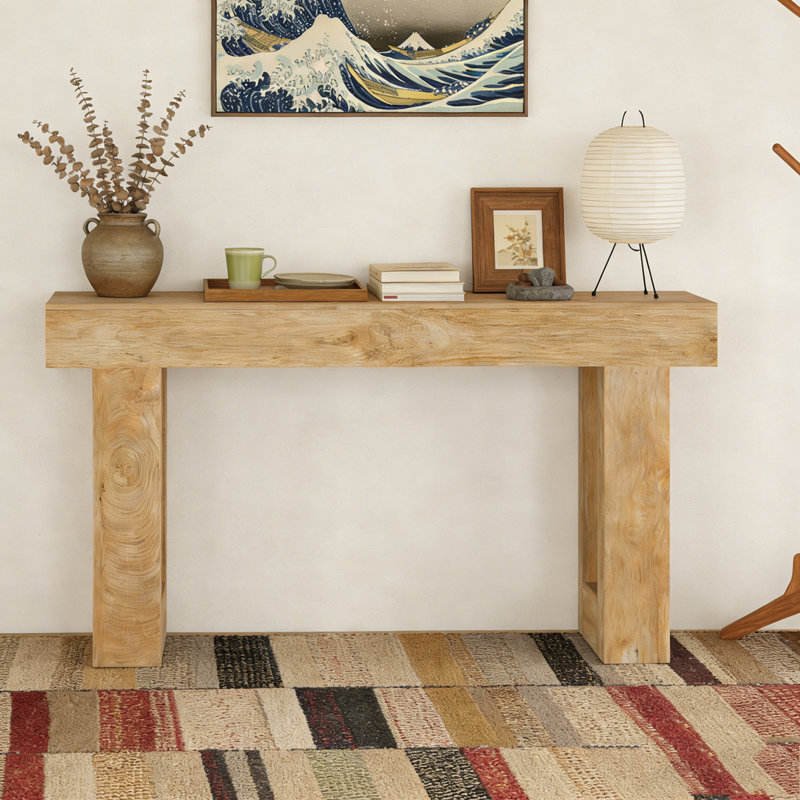 Console en bois pour canapé d'entrée, Naturel