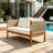 Outdoor Acacia Wood Loveseat Sofa-923435220