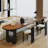 Nut-brown Rectangular Solid Wood  desk-1512704593