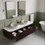 Meuble-lavabo flottant mural 60 po avec 2 lavabos ronds en céramique et 2 tiroirs-728333924