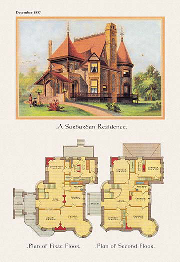 Reproduction d’art sur toile suburban, H 42 po x l 28 po x P 1,5 po