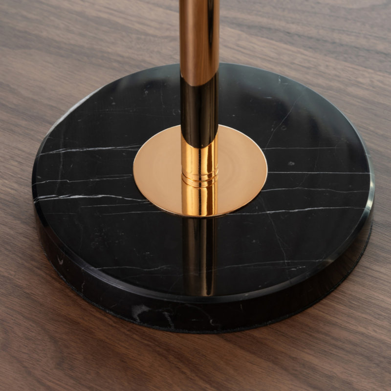Adjustable Side Table, Small Tea Martini Table, Gold, Natural Marble Decorative Pedestal End Table For Display And Storage