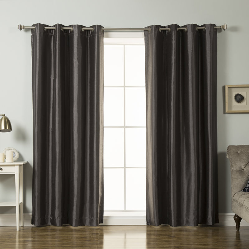 Paire de rideaux occultant et isolants avec œillets Cambree, Gris foncé