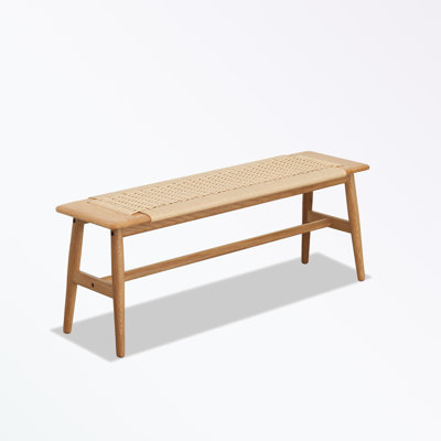 Woven Design Wood bench with four sturdy legs