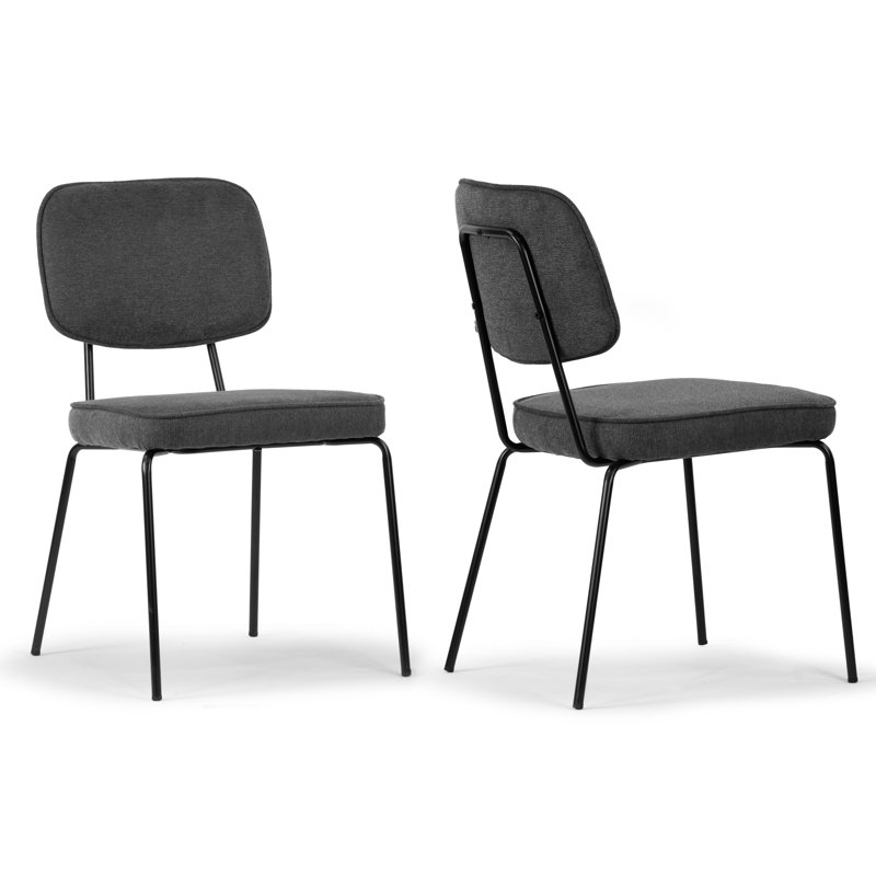 Fucci 18.5'' H Polyurethane Upholstered Side Chair, Gray