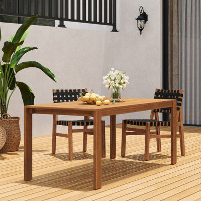 Table de salle à manger d'extérieur en bois d'acacia Laguna Modern