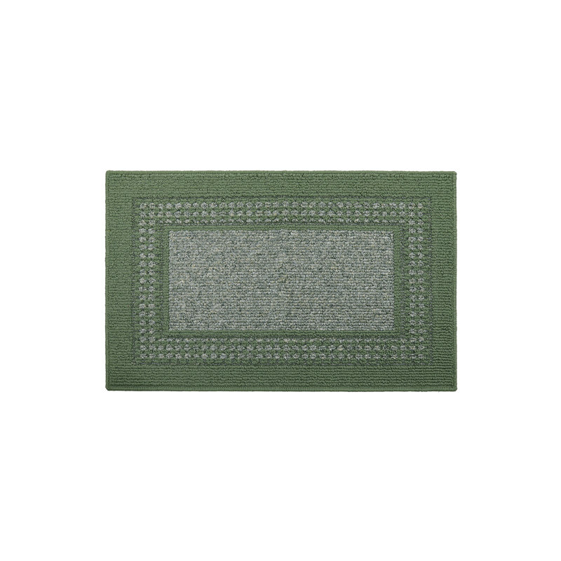 Machine Washable Non-skid Kitchen Mat, Green, Rectangle 1'8" x 2'8"