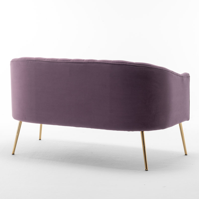 Ensemble de salon 2 pièces Remmie, Velours mauve