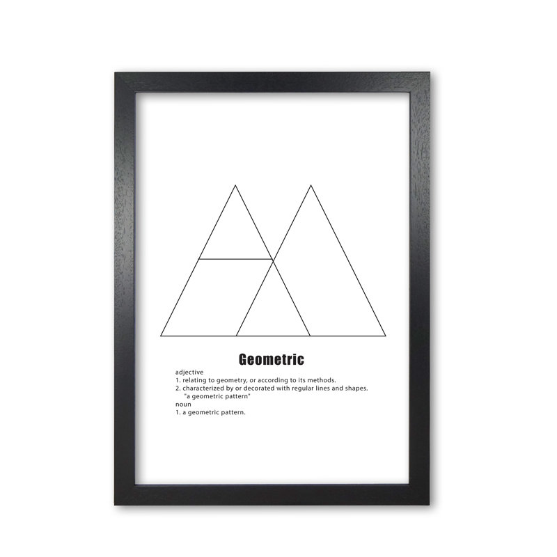 Geometric Meaning Textual Art Print By Pixy Paper by Pixy Paper - Single Picture Frame Print, 59.4cm H x 42cm W, Black Grain