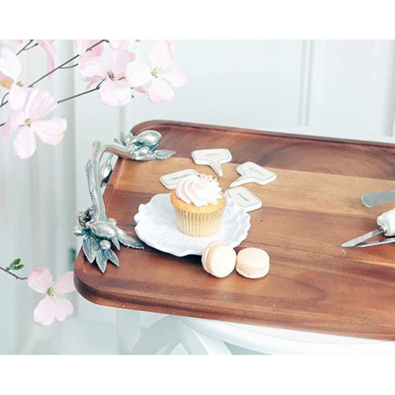 Olive Grove Solid Wood Rectangle Decorative Tray